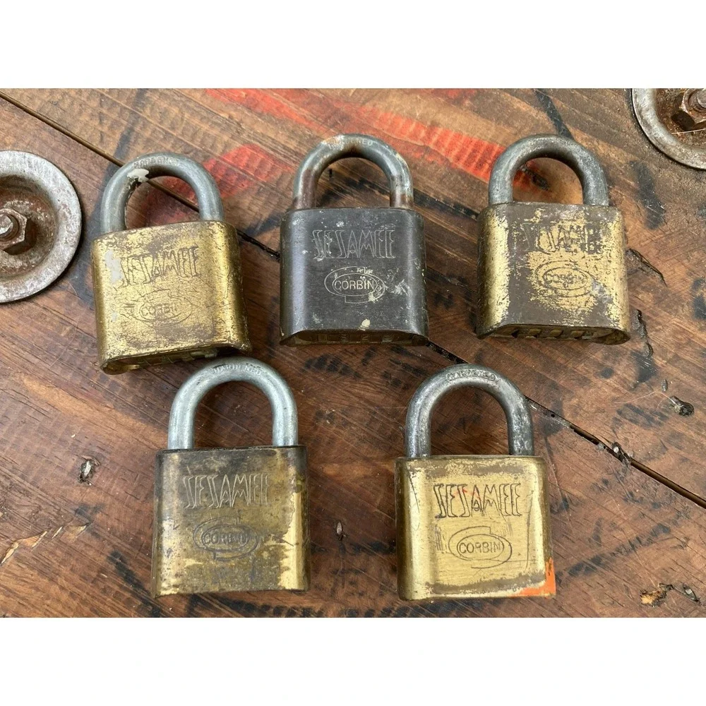 Vintage Corbin Brass Combination Padlocks Lot of 5 Heavy Duty Locks – Locked
